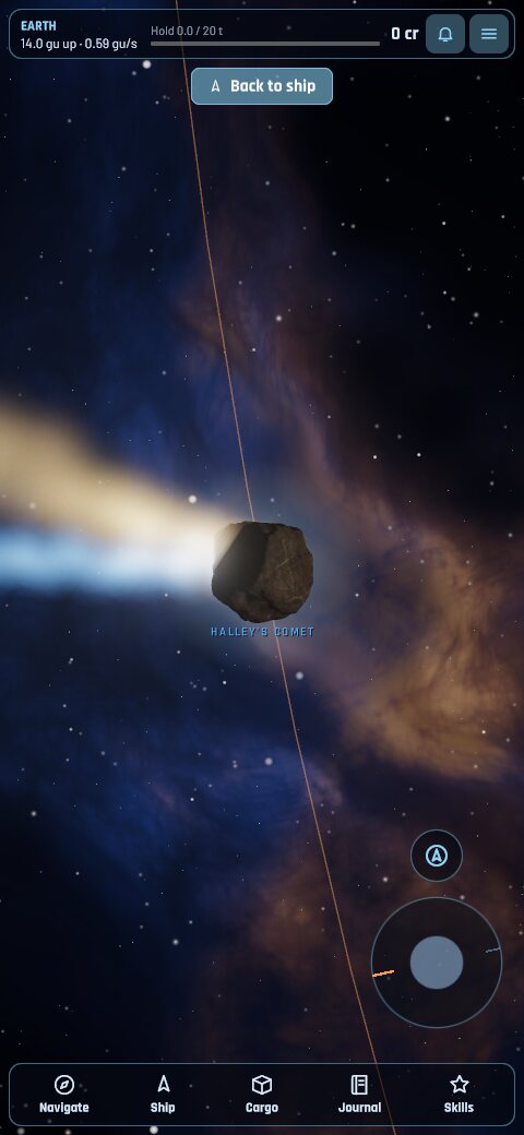 Halley's Comet, its tail streaming away from the Sun