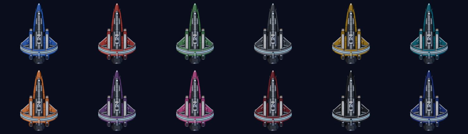 Twelve Wisps in different paint schemes